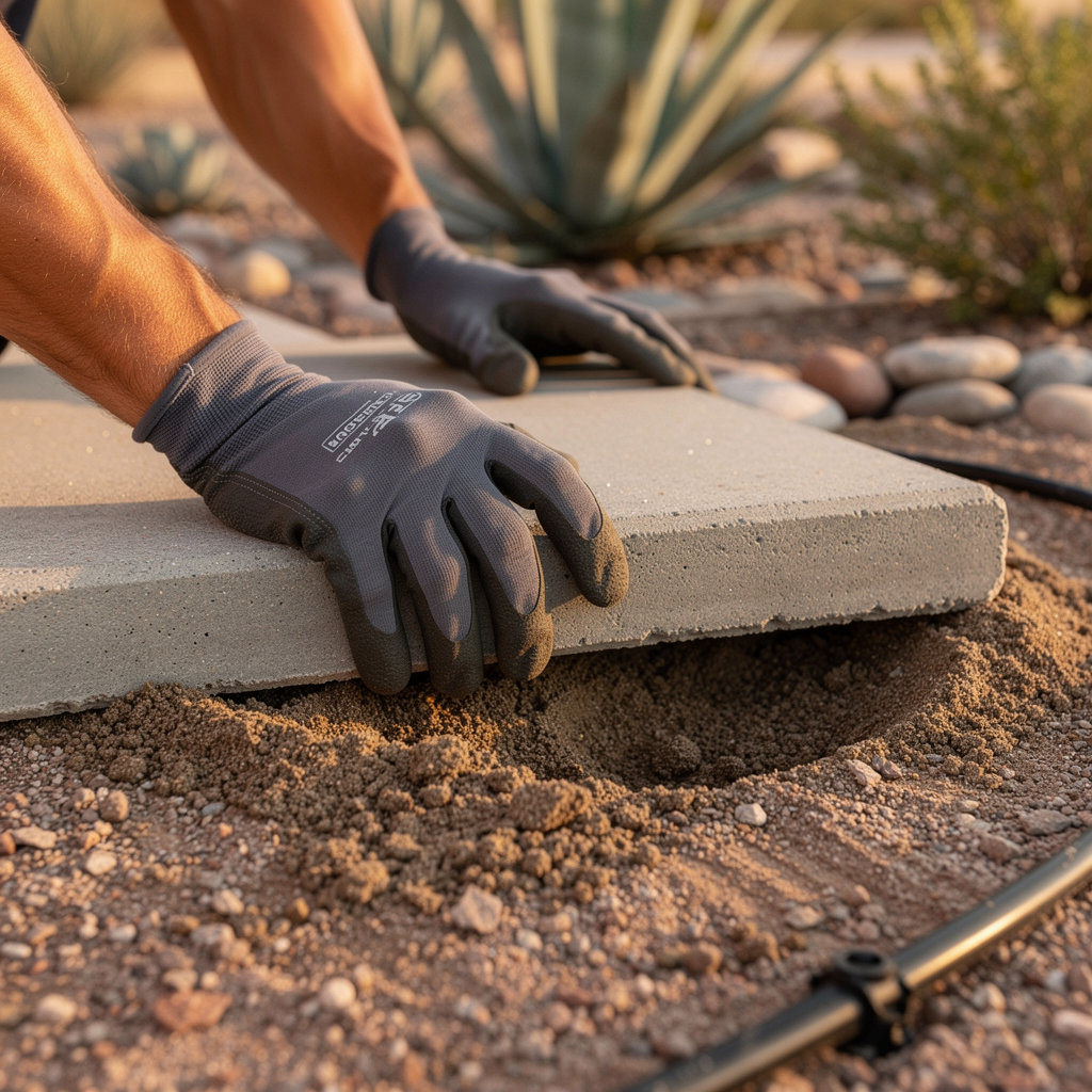 Envirogreen Landscape Design Build professional team installing durable hardscaping and desert-adapted plants in Scottsdale, Arizona